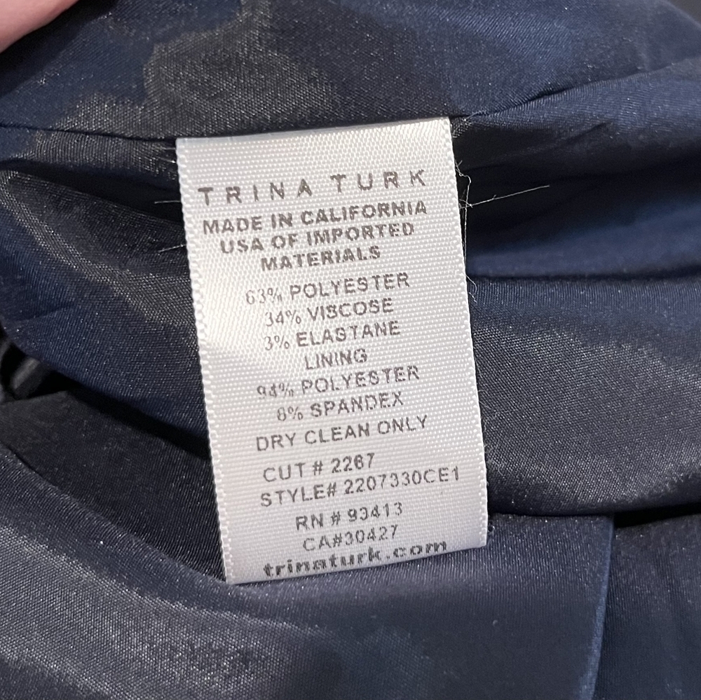 Trina Turk Amar Dress Navy & White Check Size 6    New With Tags - Picture 15 of 16